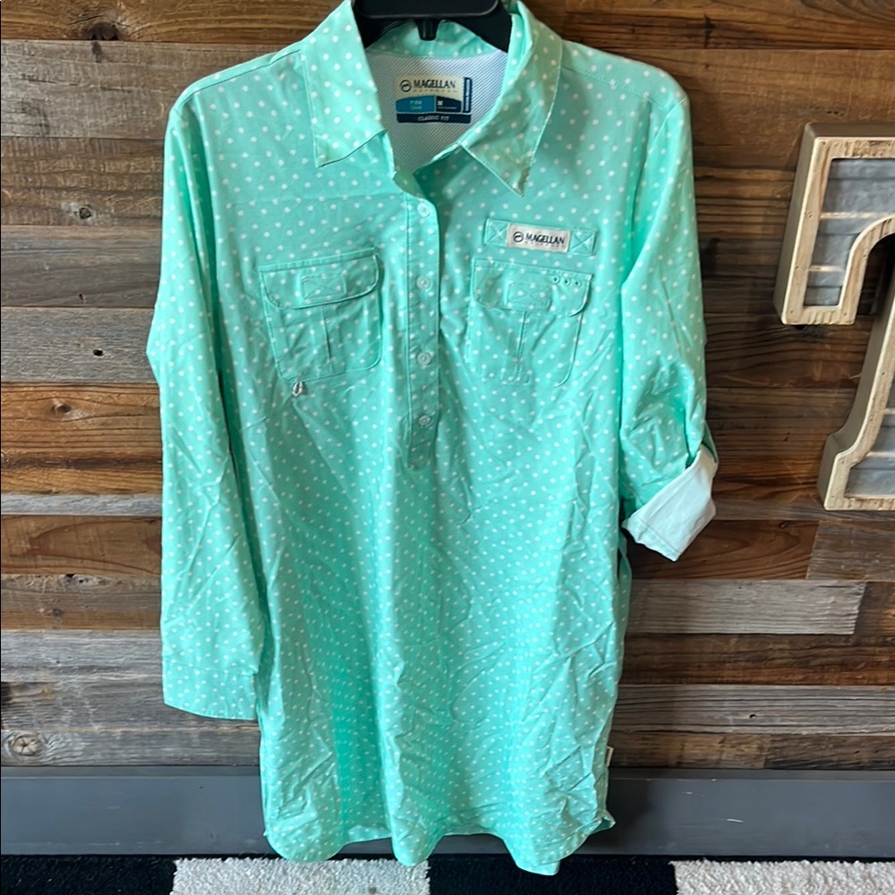 Magellan Outdoors Mint Polka Dot Dress